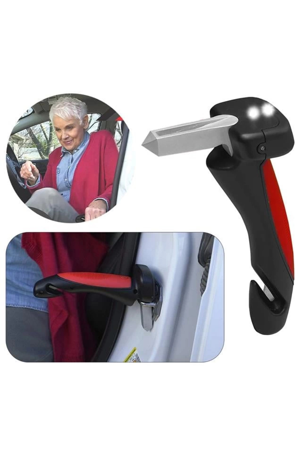 SN-26713 Araç İniş Destek Kolu Cam Kırıcı Fener Emniyet Kemeri Ke