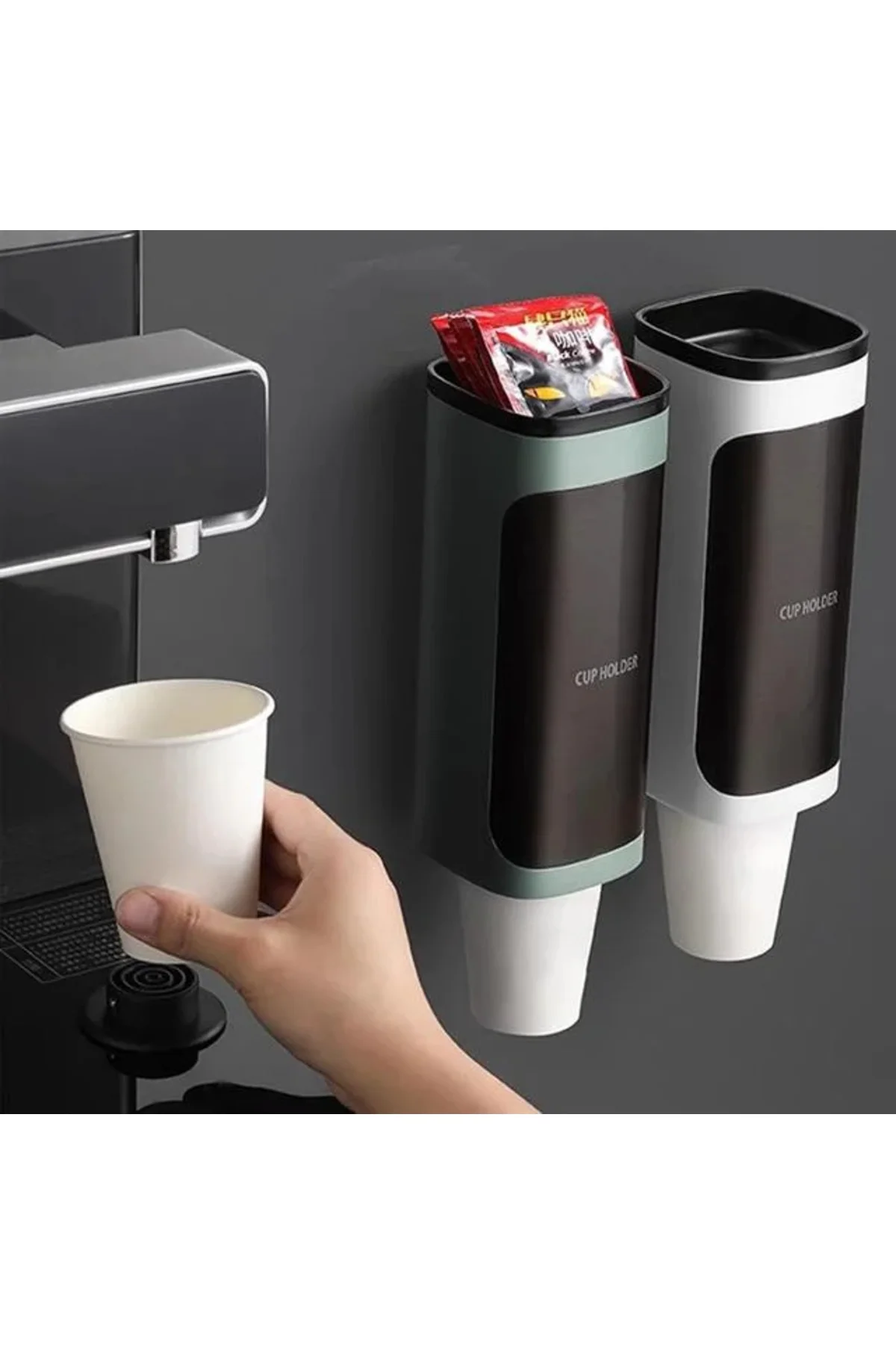 SN-27109 Kendinden Yapışkanlı Plastik - Karton Bardak Dispenseri SN-27109 Kendinden Yapışkanlı Plastik - Karton Bardak Dispenseri