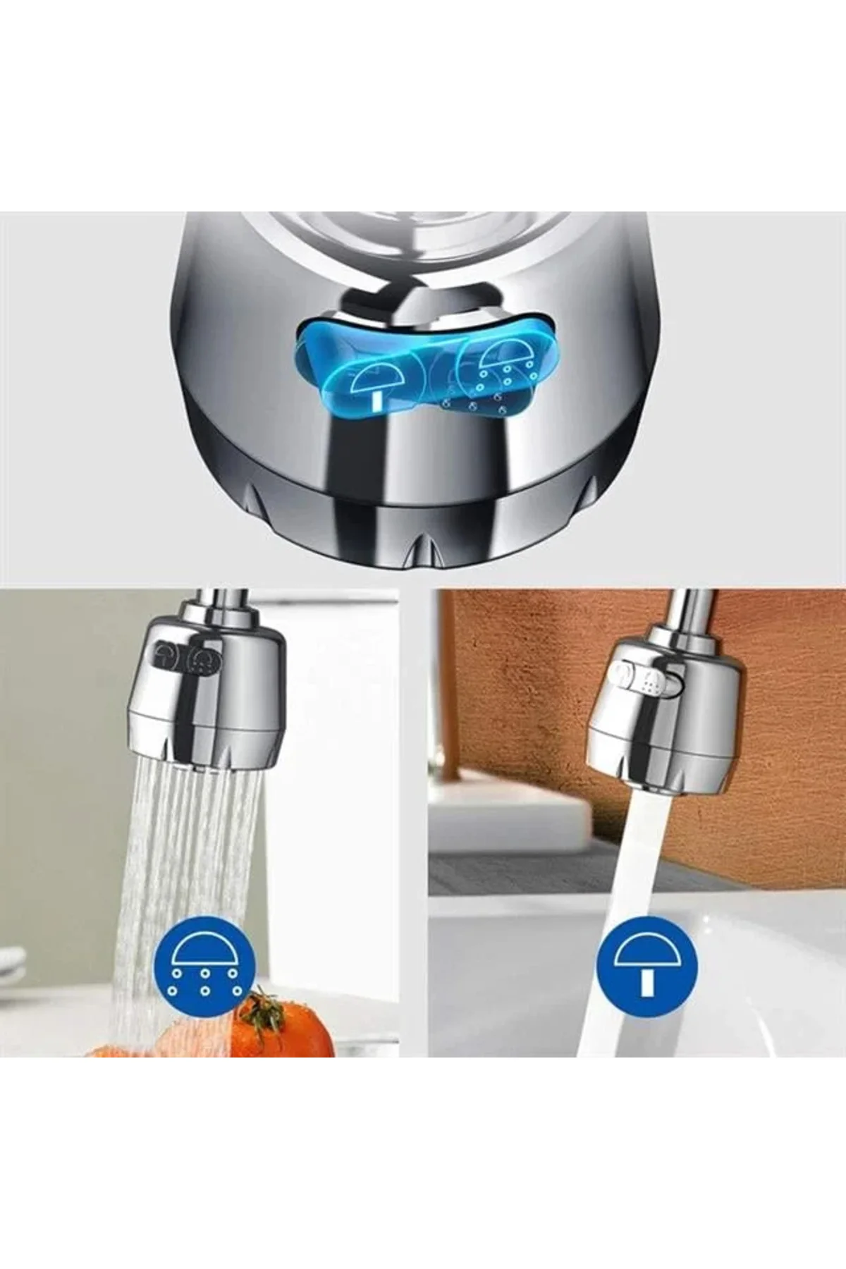 SN-27114 2 Kademeli Tasarruflu Musluk Başlığı 360 Derece SN-27114 2 Kademeli Tasarruflu Musluk Başlığı 360 Derece