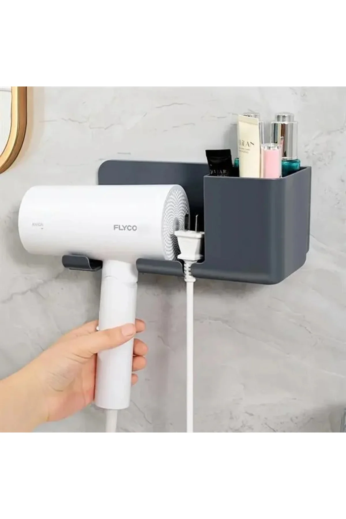 SN-27125 Banyo Rafı Sabunluk Diş Fırçası Saç Kurutma Makinesi