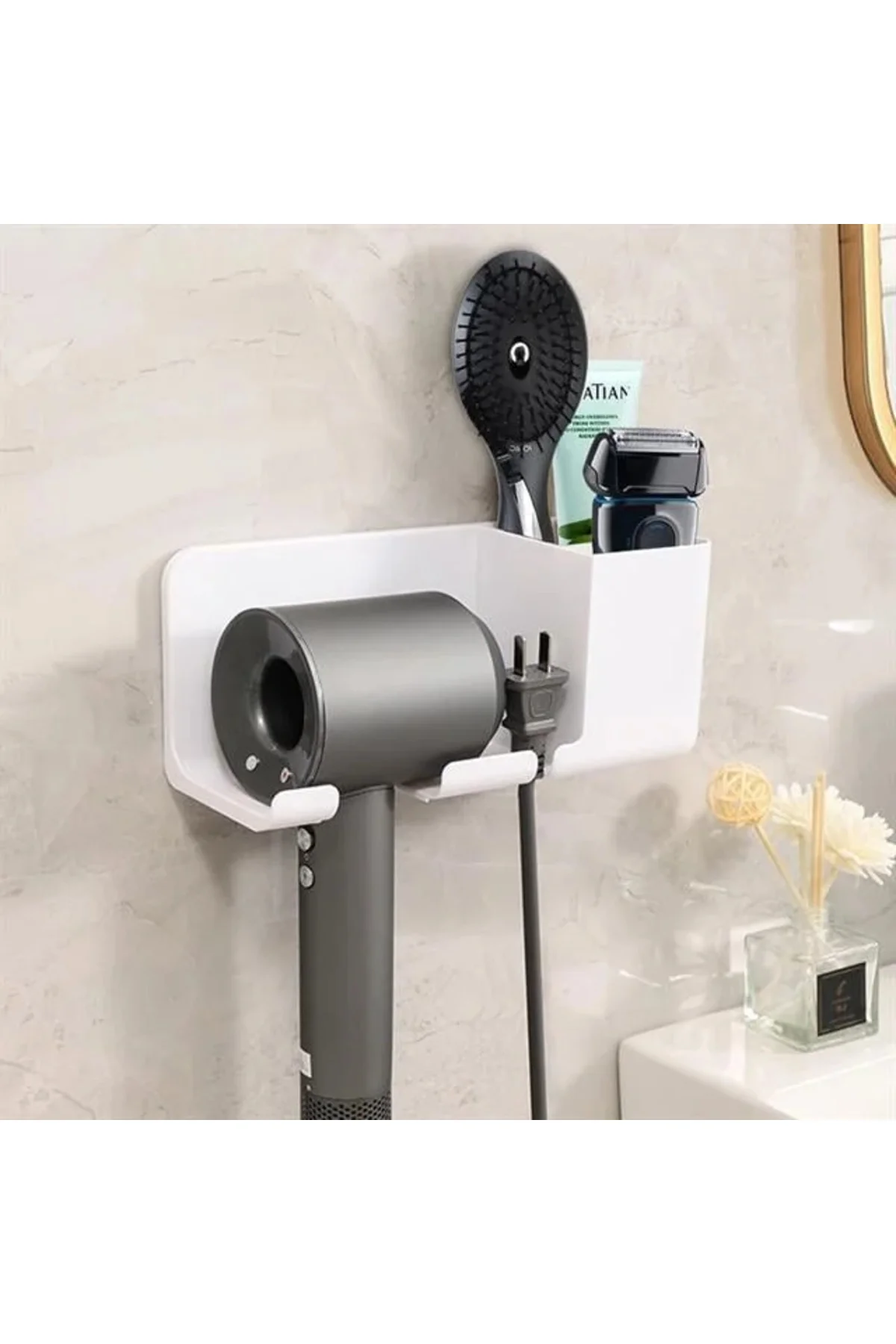 SN-27125 Banyo Rafı Sabunluk Diş Fırçası Saç Kurutma Makinesi