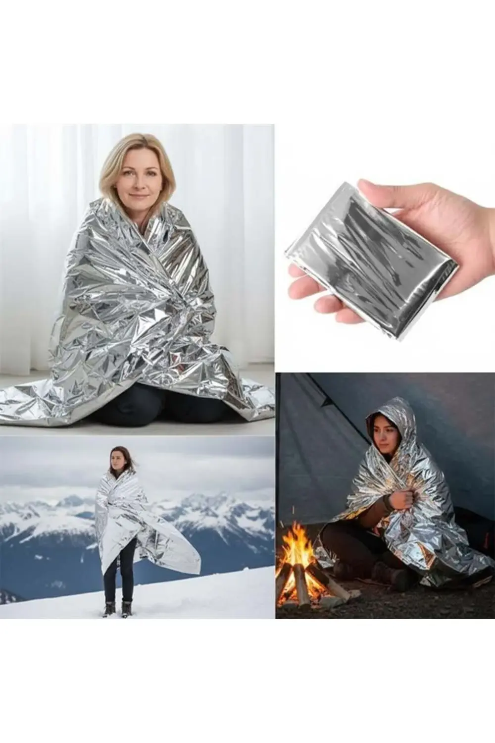 SN-29181 Soğuk Sıcak Tutan Çift Taraflı Gümüş Acil Durum Battaniy