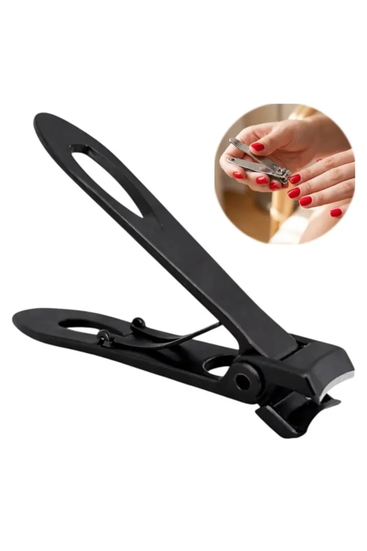 SN-29305 Profesyonel Ergonomik El Tırnak Makası 70mm Paslanmaz Çelik Siyah Mat Renk