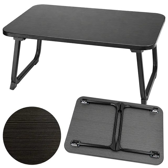 SN-29692 Katlanabilir Laptop Masası ve Yatak Koltuk Üzeri Tepsisi Siyah 60x40cm