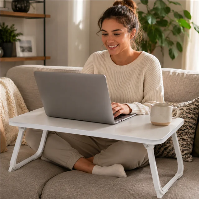SN-29694 Katlanabilir Laptop Masası ve Yatak Koltuk Üzeri Tepsisi Beyaz 70x48cm SN-29694 Katlanabilir Laptop Masası ve Yatak Koltuk Üzeri Tepsisi Beyaz 70x48cm