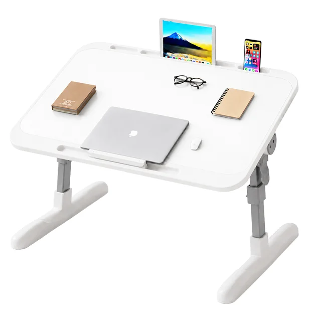 SN-29697 Çok Fonksiyonlu Katlanabilir Yatak Koltuk Laptop Masası Yükseklik ve Açı Ayarlı Beyaz 60x40cm