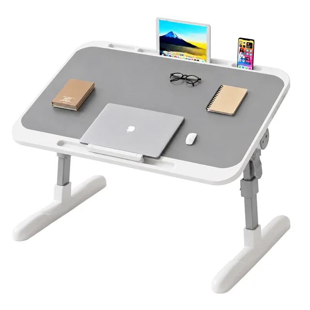 SN-29698 Çok Fonksiyonlu Katlanabilir Yatak Koltuk Laptop Masası Yükseklik ve Açı Ayarlı Gri 60x40cm