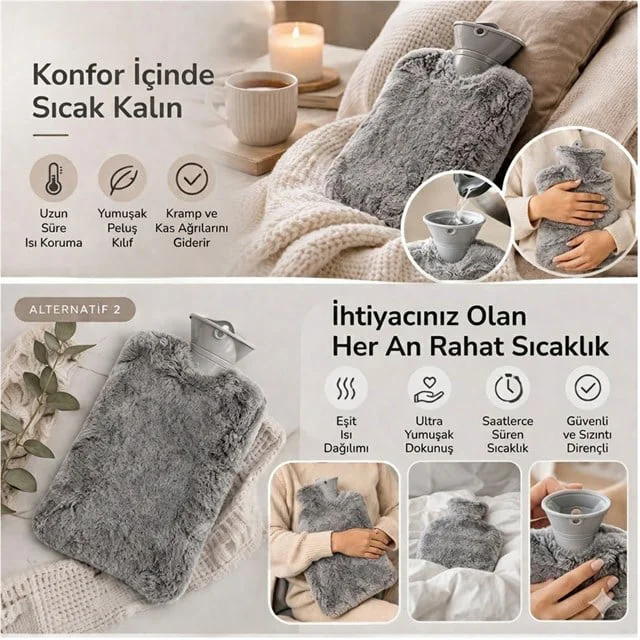 SN-29909 Peluş Kılıflı Yumuşak Dokulu 30 Cm 2000 Ml Kapasiteli Sıcak Su Torbası SN-29909 Peluş Kılıflı Yumuşak Dokulu 30 Cm 2000 Ml Kapasiteli Sıcak Su Torbası