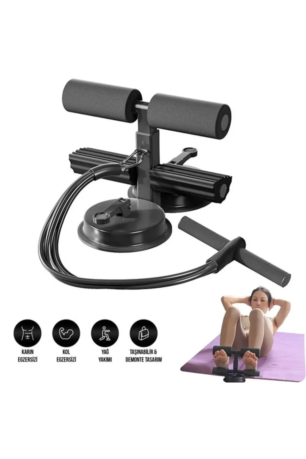 SN-29962 Çift Vantuzlu Ev Tipi 3 Kademe Boy Ayarlı Mekik - Karın Egzersiz Aleti SN-29962 Çift Vantuzlu Ev Tipi 3 Kademe Boy Ayarlı Mekik - Karın Egzersiz Aleti