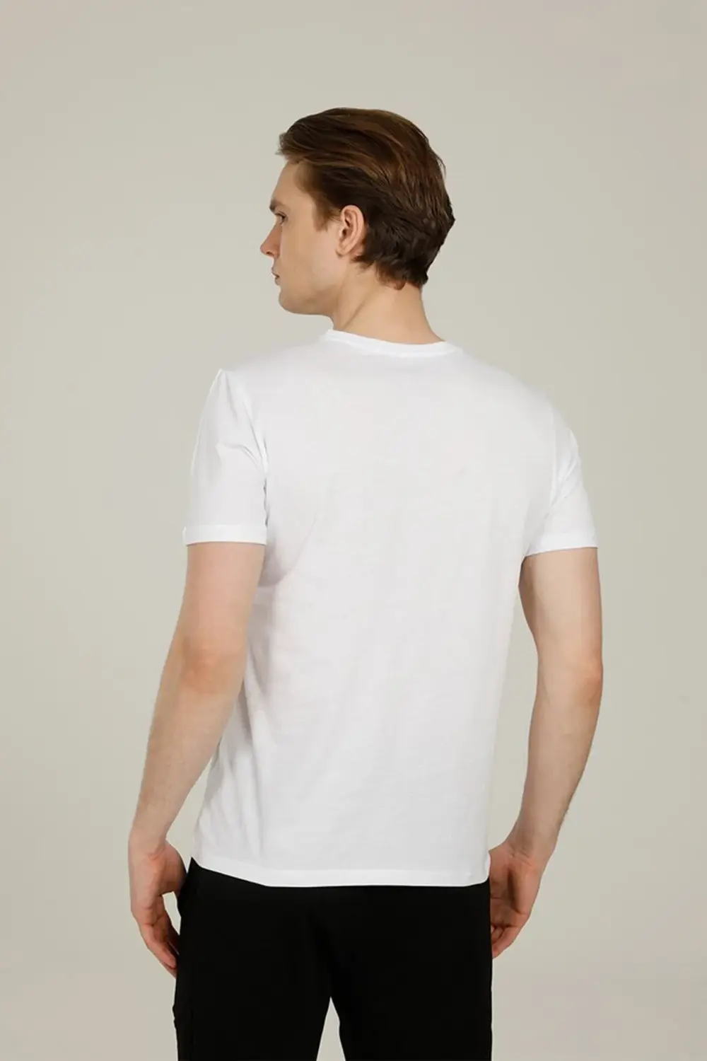 Sn234 Basıc Raw Edge T-sh Erkek Kısa Kol T-shirt