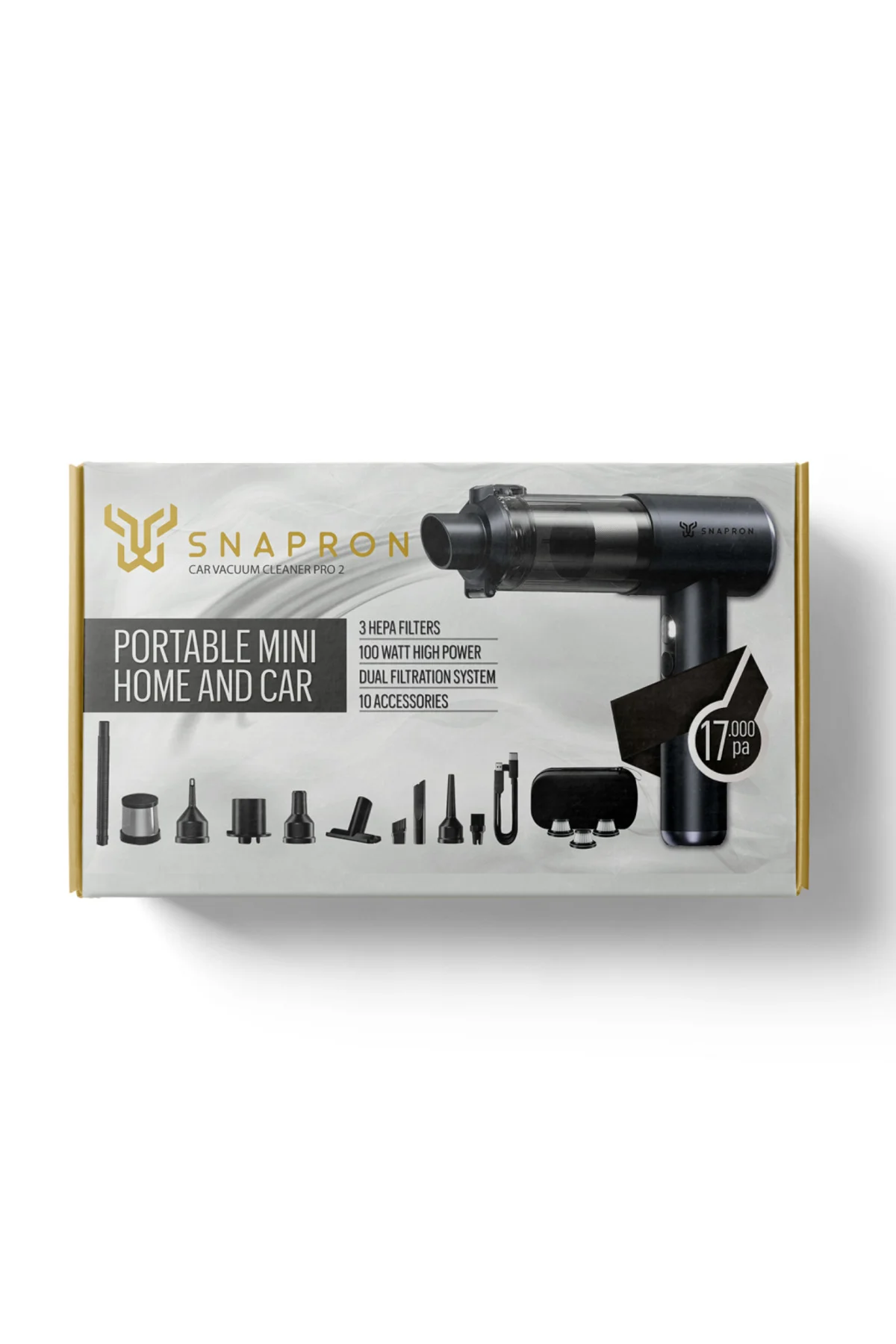 SNAPRON SNV-3001, Car Vacuum Cleaner Pro2, 17.000 Pa Emiş gücü, 3