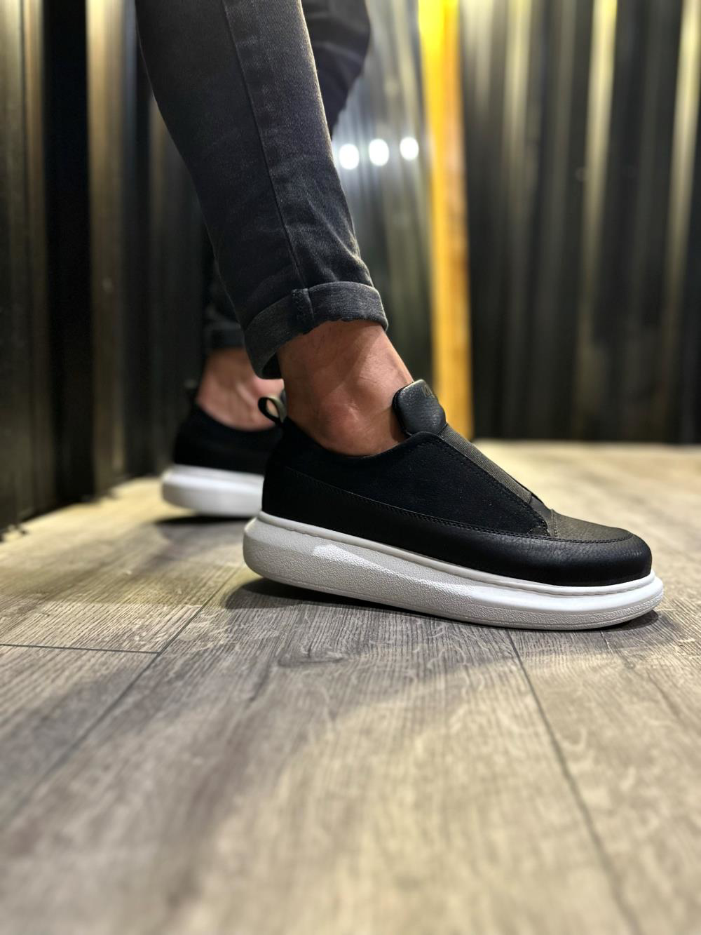 Sneakers Ayakkabı 911 Siyah (Beyaz Taban)