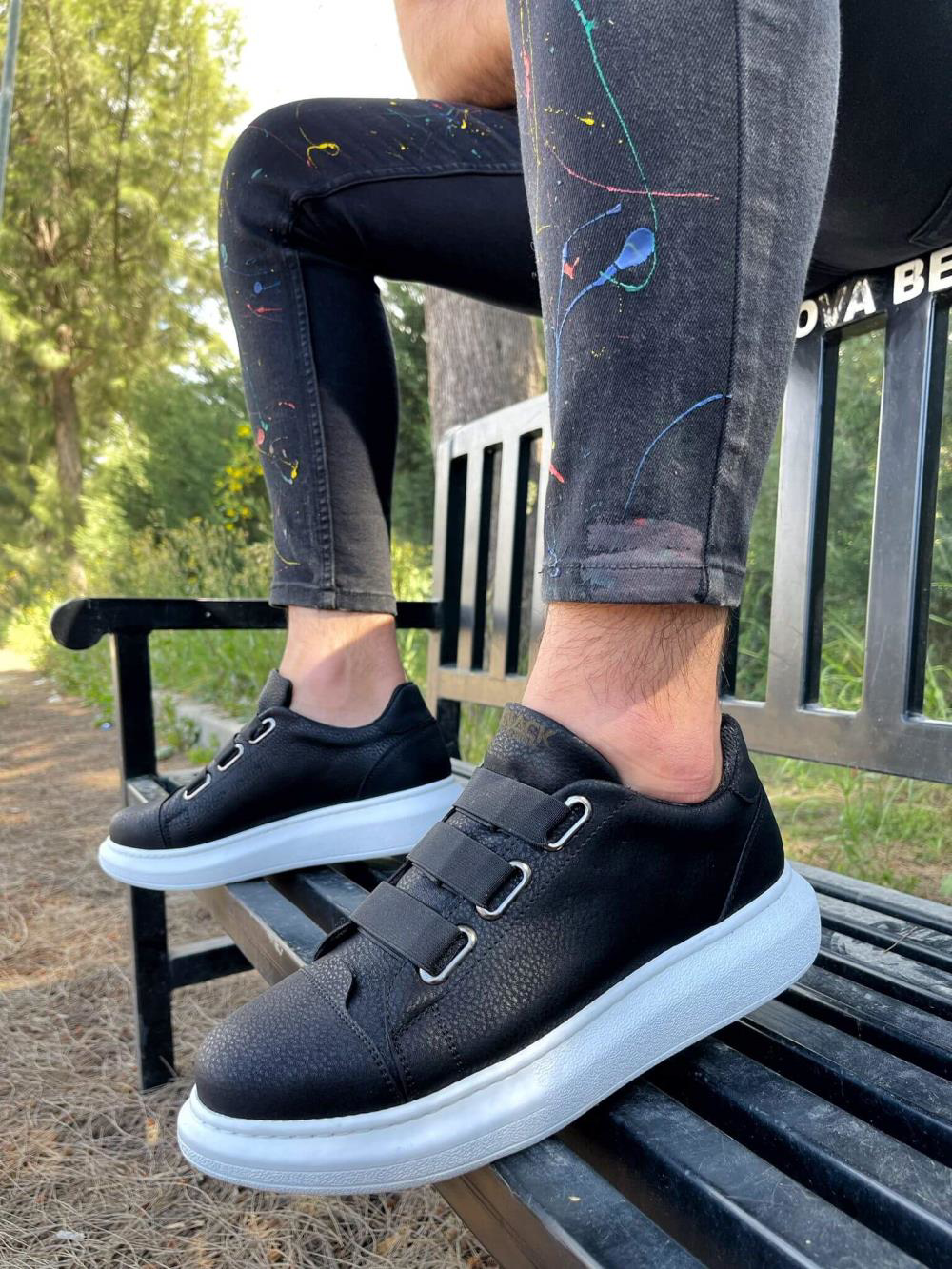 Sneakers Ayakkabı 889 Siyah (Beyaz Taban)