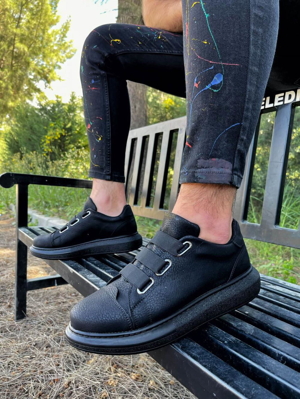 Sneakers Ayakkabı 889 Siyah (Siyah Taban)