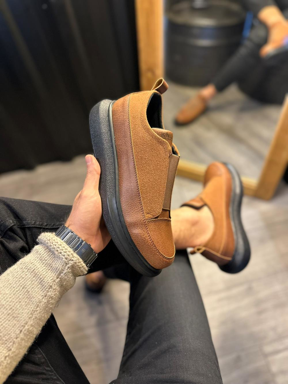 Sneakers Ayakkabı 911 Taba (Siyah Taban)