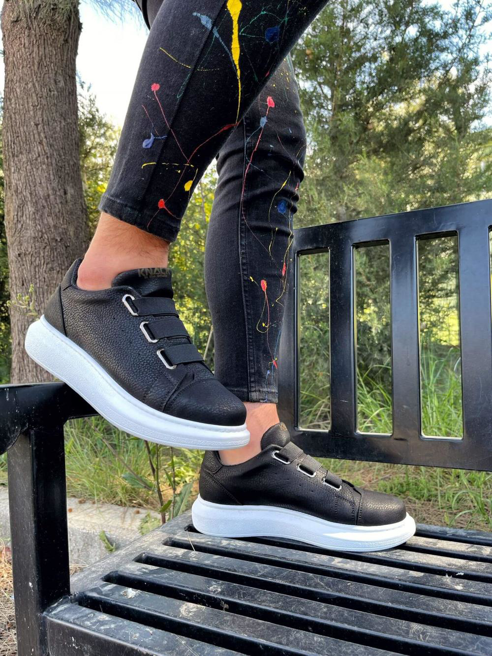 Sneakers Ayakkabı 889 Siyah (Beyaz Taban)