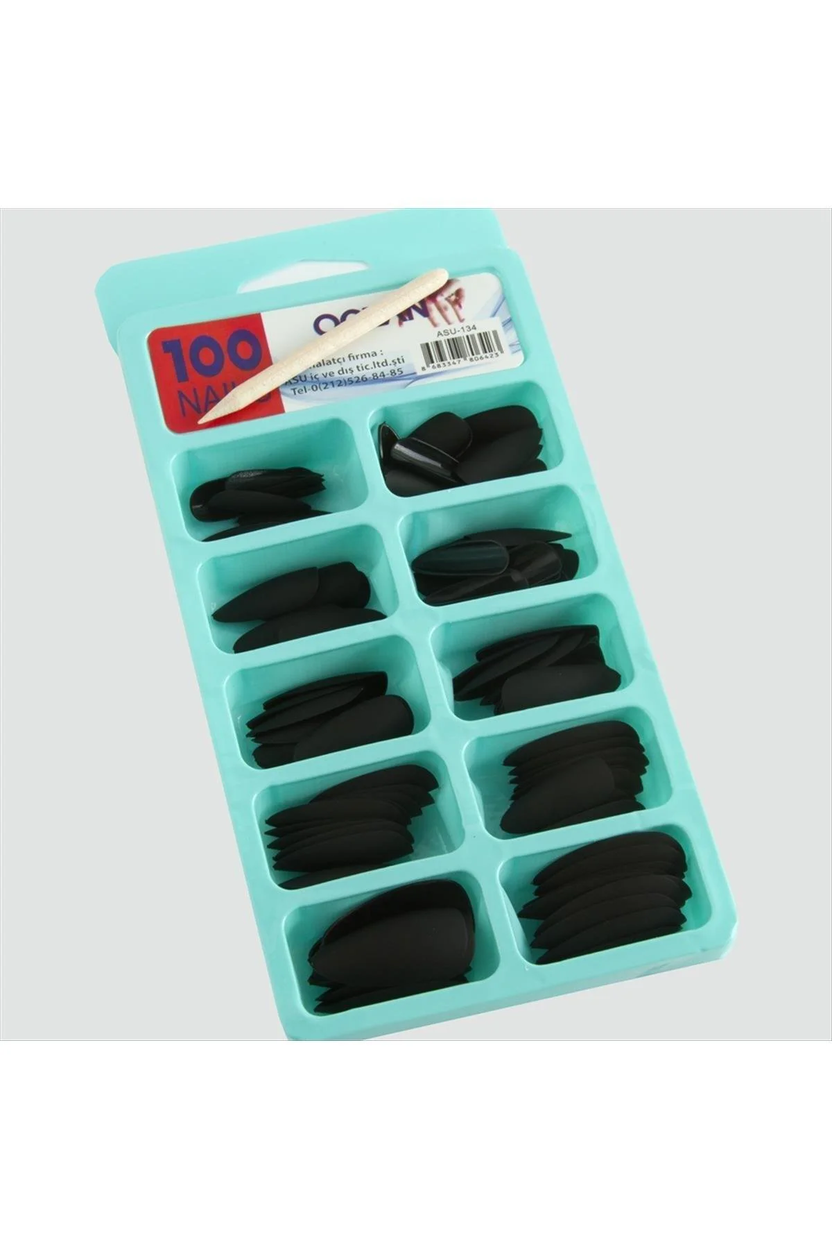 SNMSWRLD 100 Adet Mat (60819) Takma Tırnak-Siyah