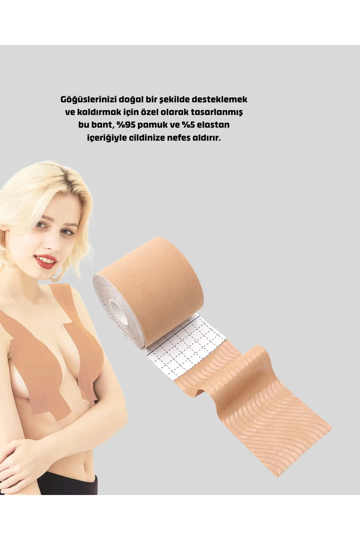 SNMSWRLD Askısız Görünmez Göğüs Bandı – Dekolteli Kıyafetler İçin