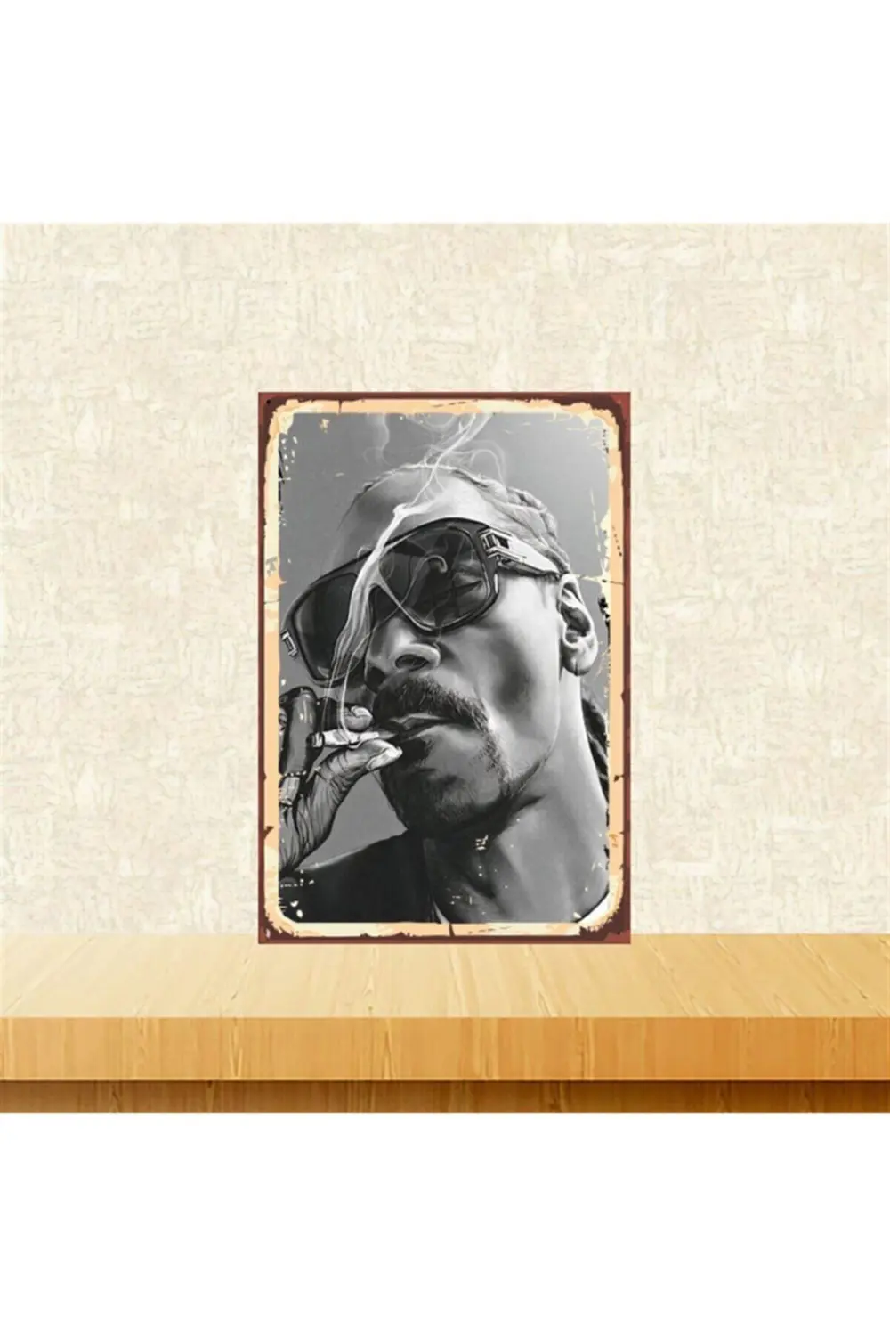 Snoop Dogg Tasarımlı 20-30 Cm Retro Ahşap Tablo Tkfx4630
