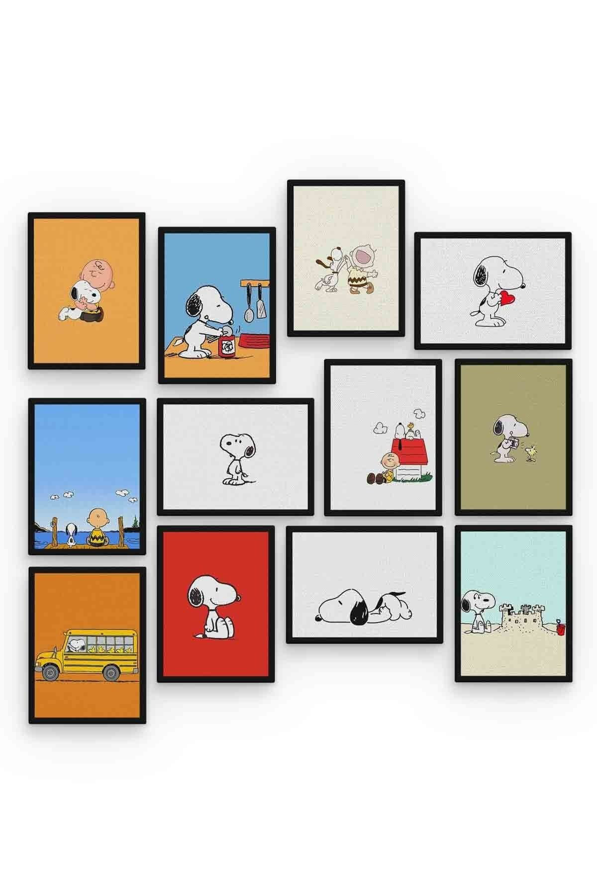 Snoopy 12 Parça Mdf (ahşap) Tablo Ofis Boyu 