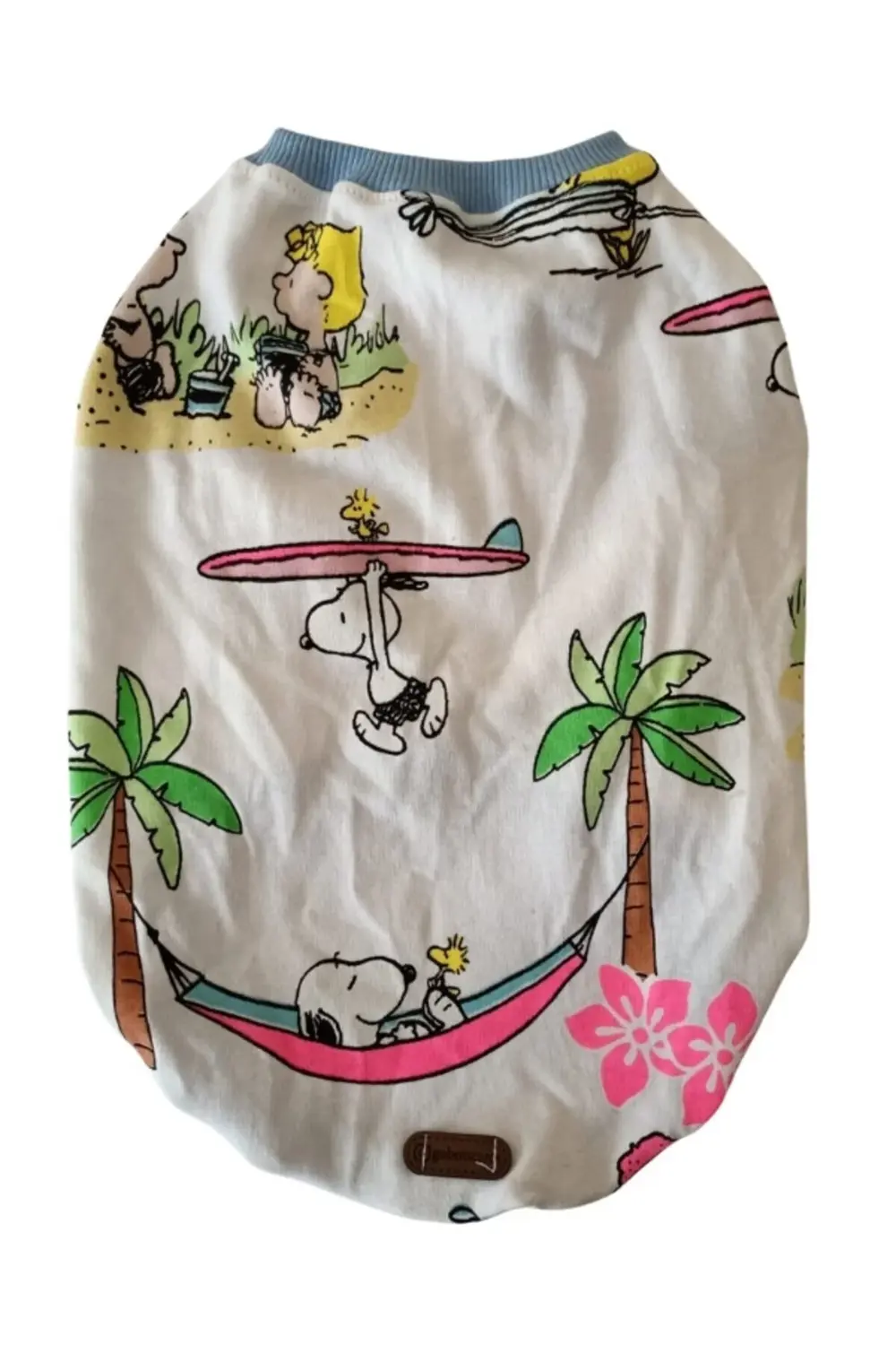 Snoopy Desenli Mavi Kollu Kedi Köpek Kıyafeti Elbisesi Medium/M/B