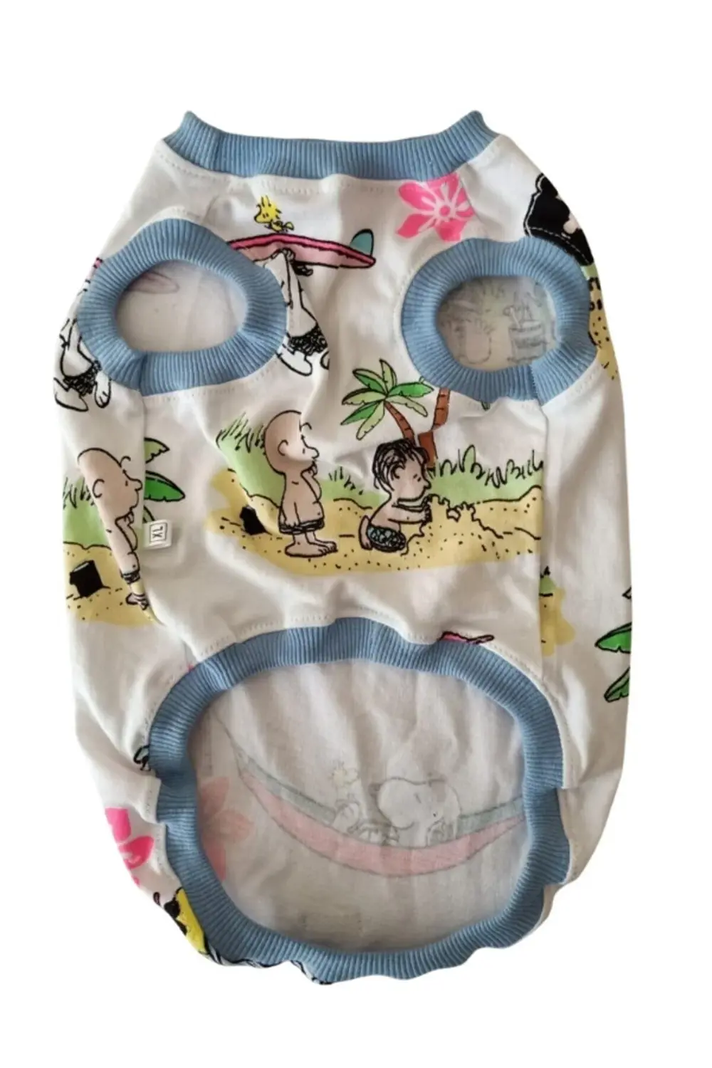 Snoopy Desenli Mavi Kollu Kedi Köpek Kıyafeti Elbisesi XLarge/XL/