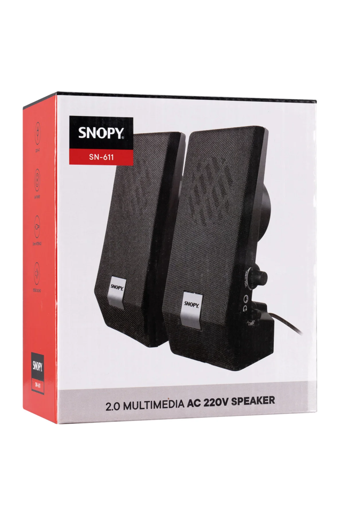 SNOPY SN-611, 6W, 1+1, Masaüstü, Speaker, AC 220V, (Siyah)