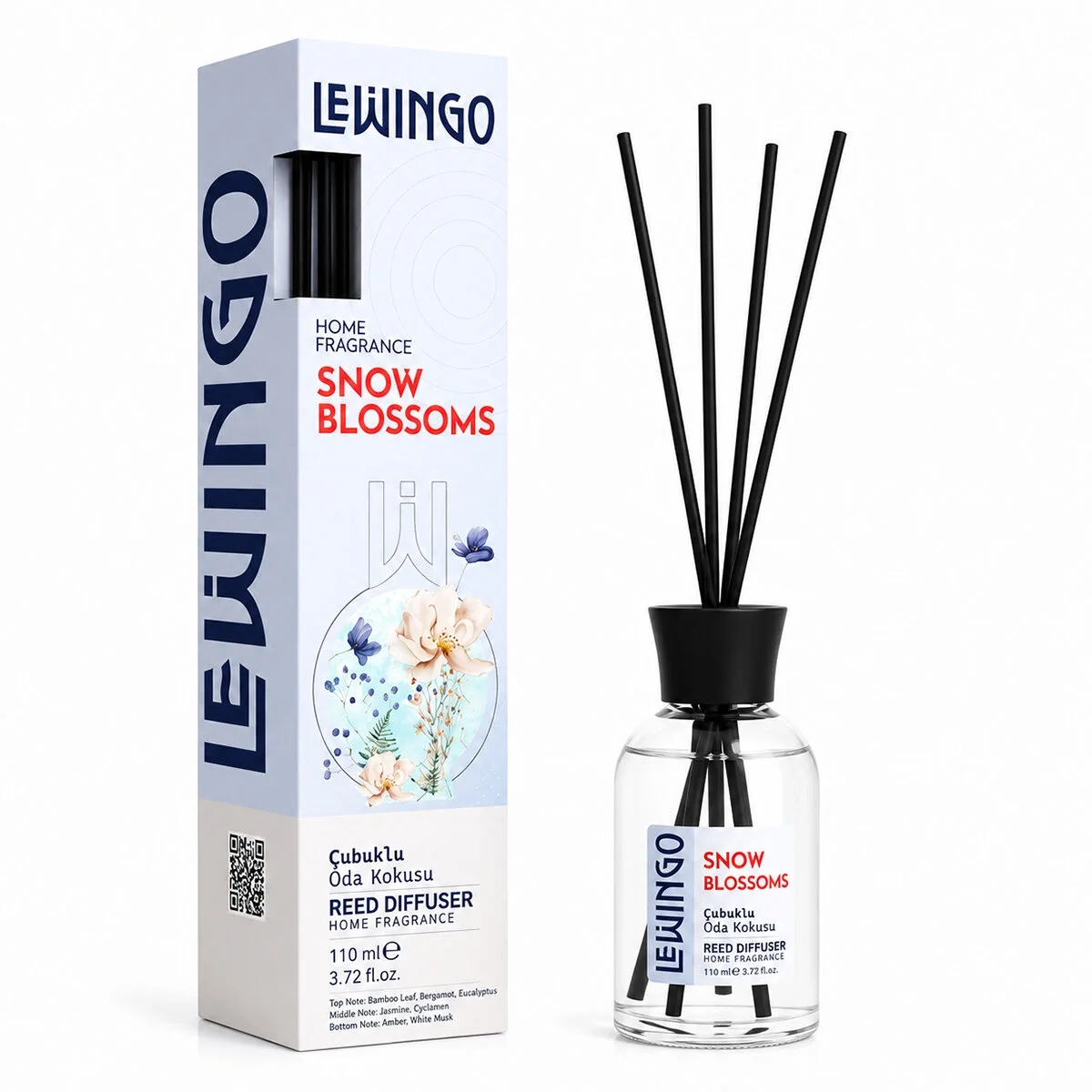 Snow Blossoms Bambu Çubuklu Oda Kokusu - 110 ml - Cam Şişe Fiyatı, Yorumları ve Özellikleri