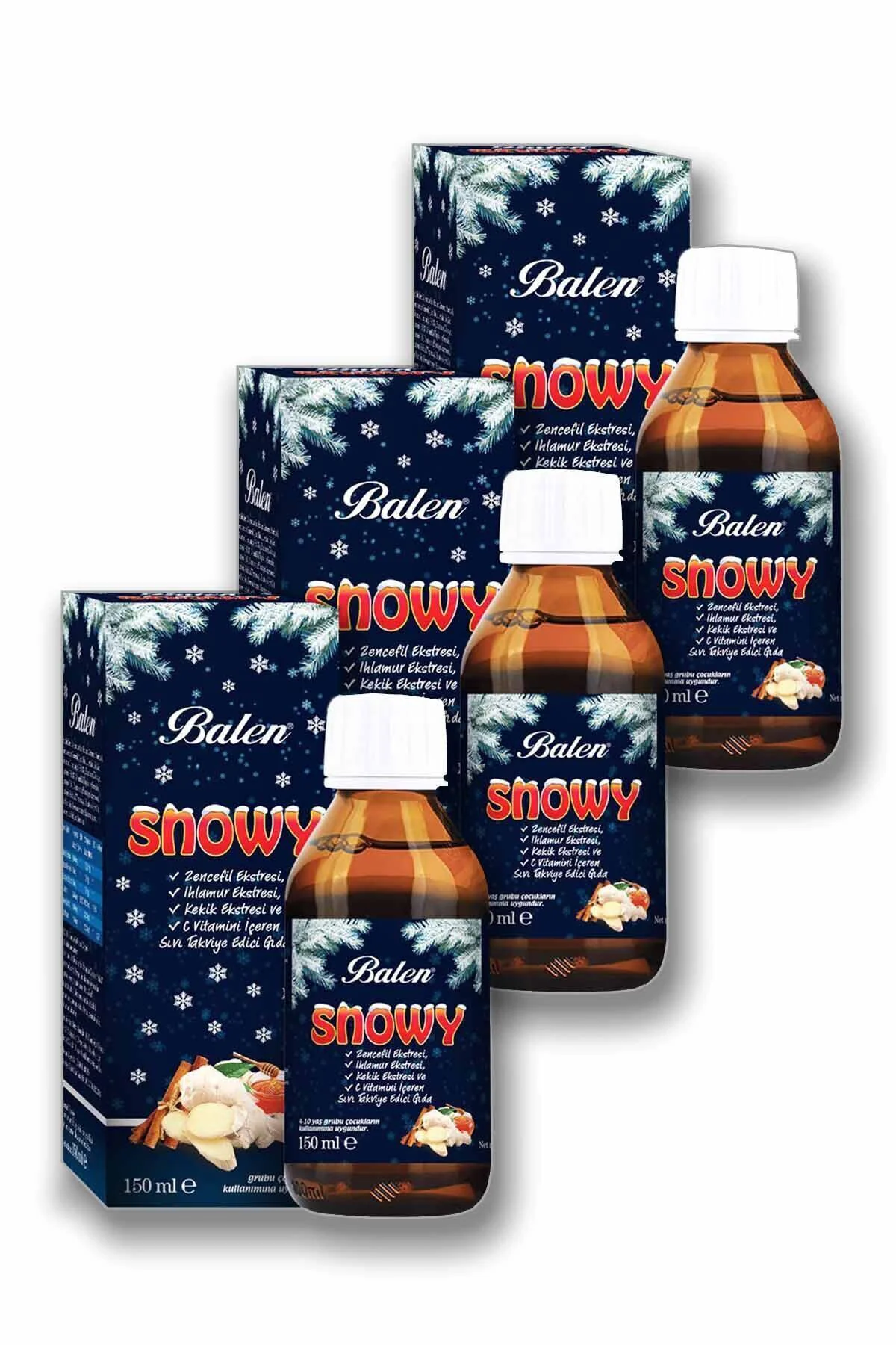 Snowy Zencefil - Ihlamur Ekstresi Şurup 150 ml X 3 Adet