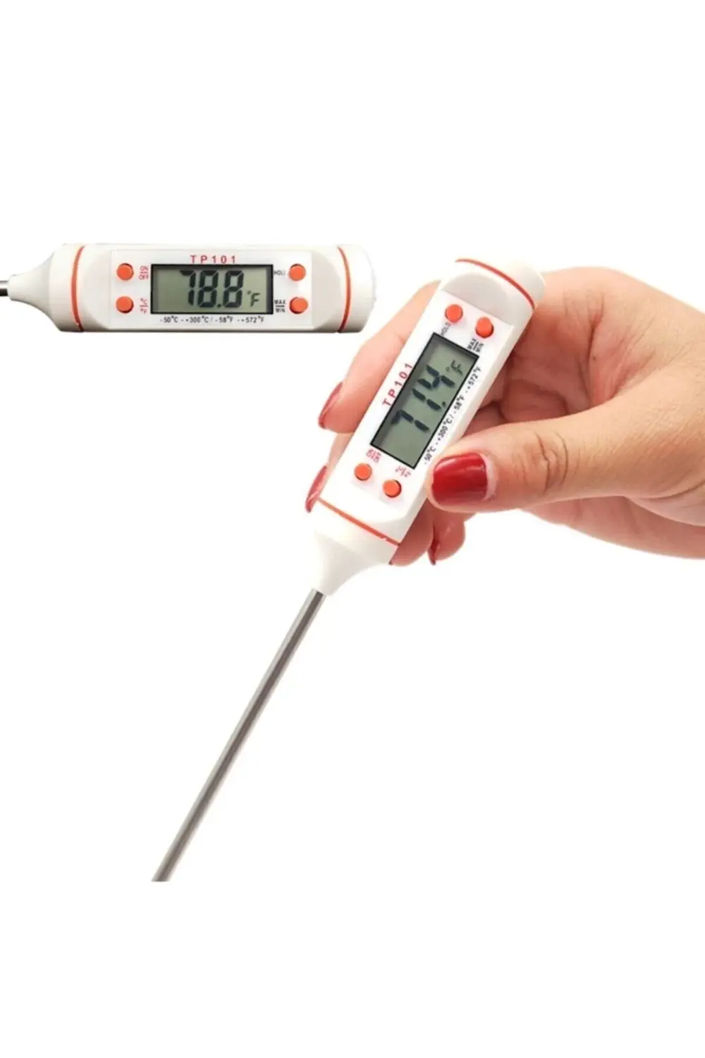 Snr Beyaz Dijital Lcd Mutfak Termometresi Gıda Süt Mama Barbekü Y