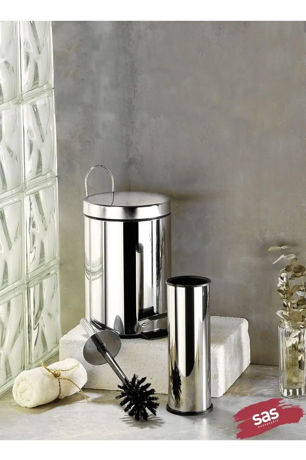 snShop 2 Parça Banyo Seti - 5LT Pedallı Banyo Çöp Kovası, Tuvalet