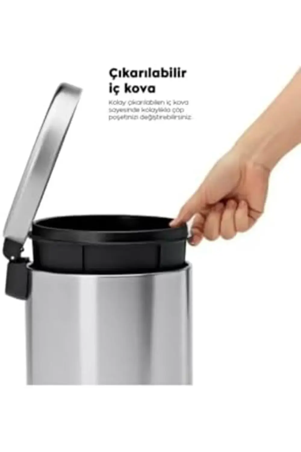 snShop 2 Parça Banyo Seti - 5LT Pedallı Banyo Çöp Kovası, Tuvalet