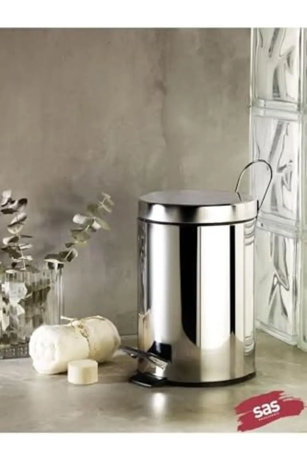 snShop 2 Parça Banyo Seti - 5LT Pedallı Banyo Çöp Kovası, Tuvalet