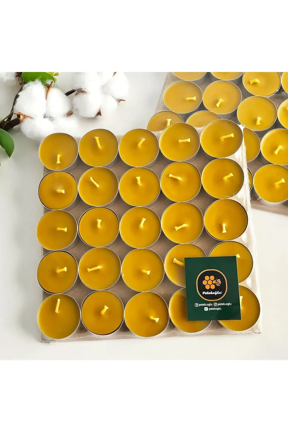 snShop 25 Adet Standart Tealight Mumları, 4+ Saat Yanma Süresi, K