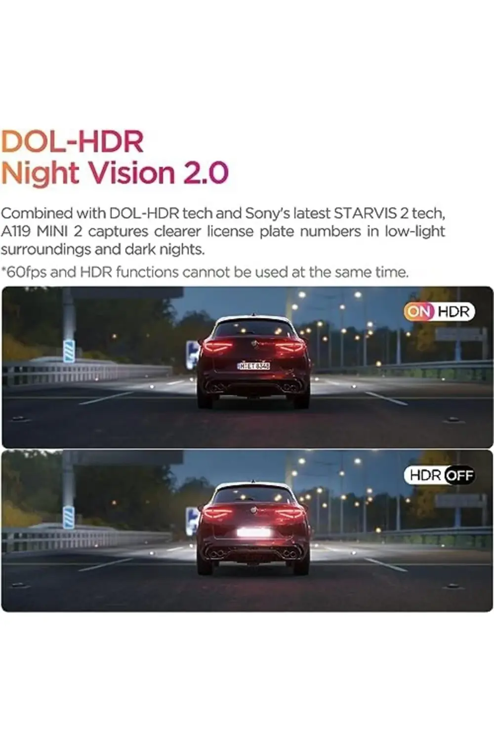 snShop A119 Mini-2 HDR 2K 60FPS 5GHz WiFi ve S'li Araç Kamerası 4