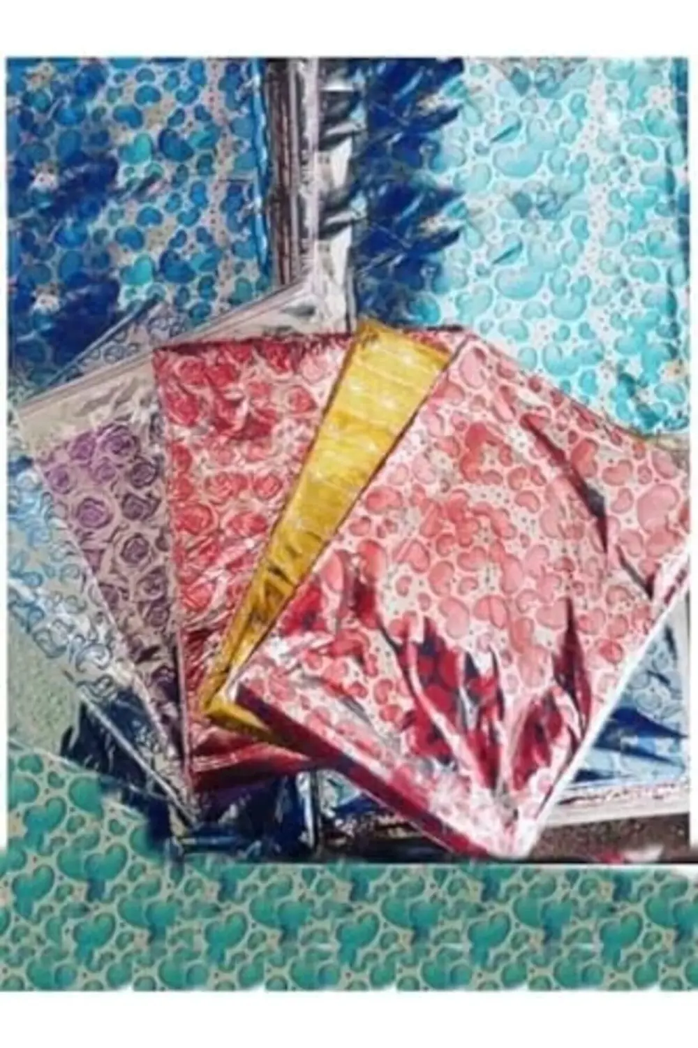 snShop Adet 35x45 Cm Bantlı Metalize Hediye Poşeti Kendinden Bant