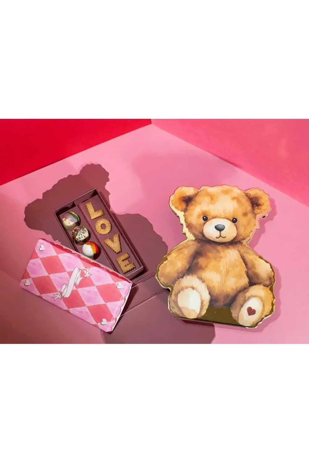 snShop Bear Figürlü, 3 boyutlu, Özel Tasarım Baskılı Karton Kutu,