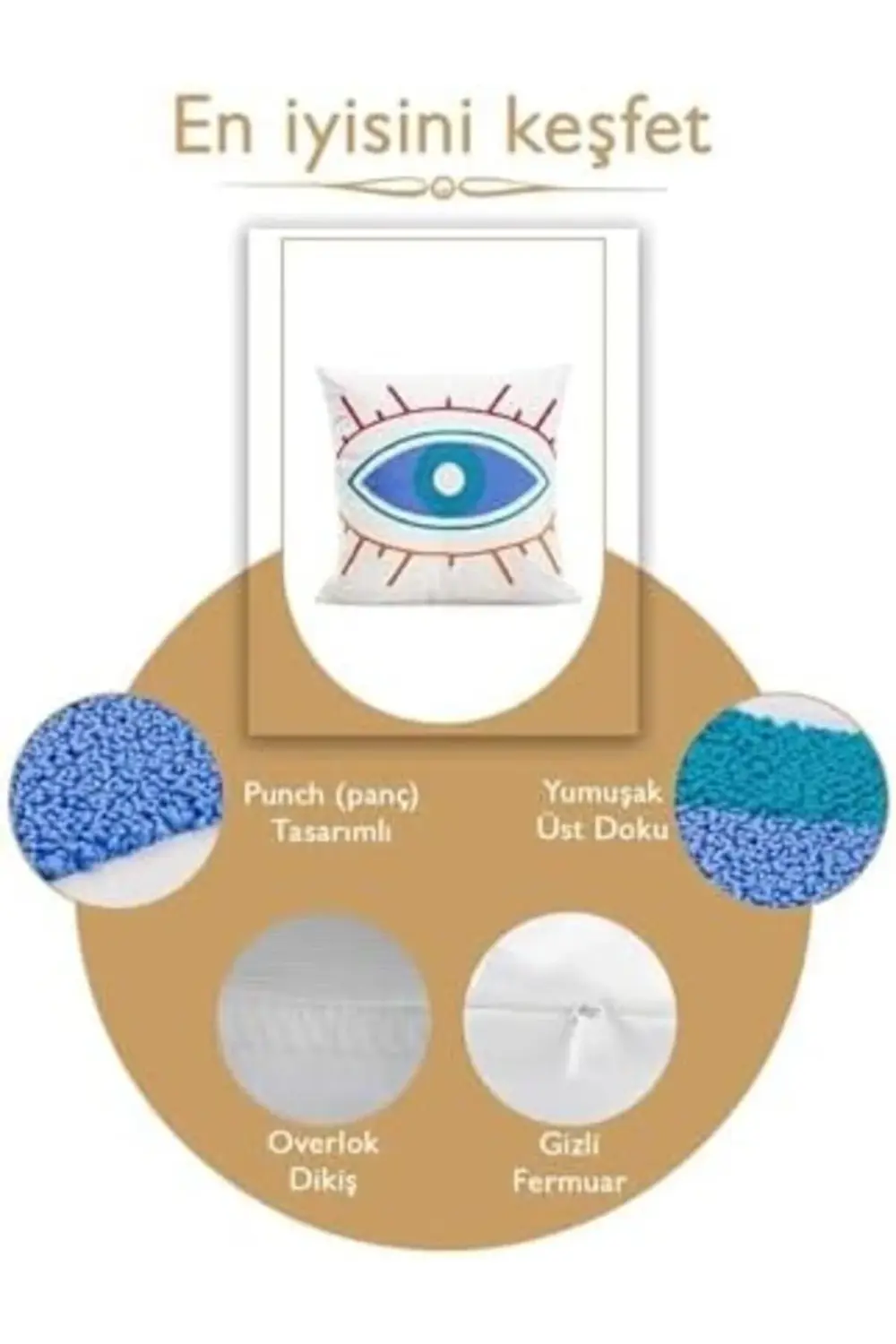 snShop Bohem 45X45 Özel Tasarım Punch Panç Süzene Desen Dekoratif