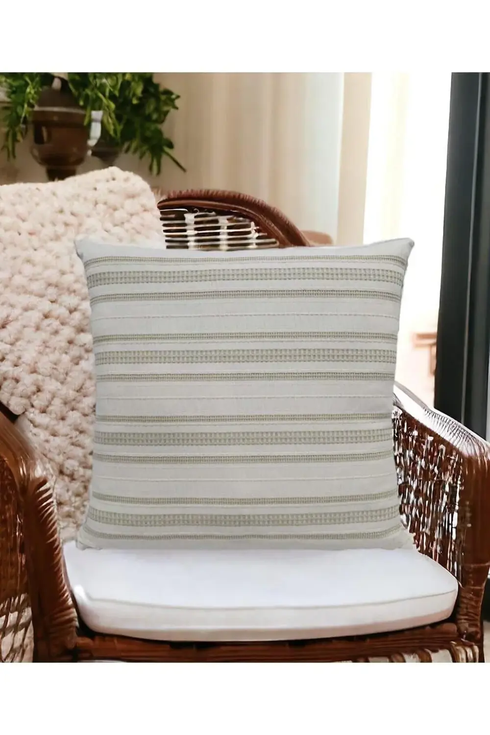 snShop Buldan Dokuma Bohem Tasarım%100 Pamuklu 45X45Cm Kırlent Kı