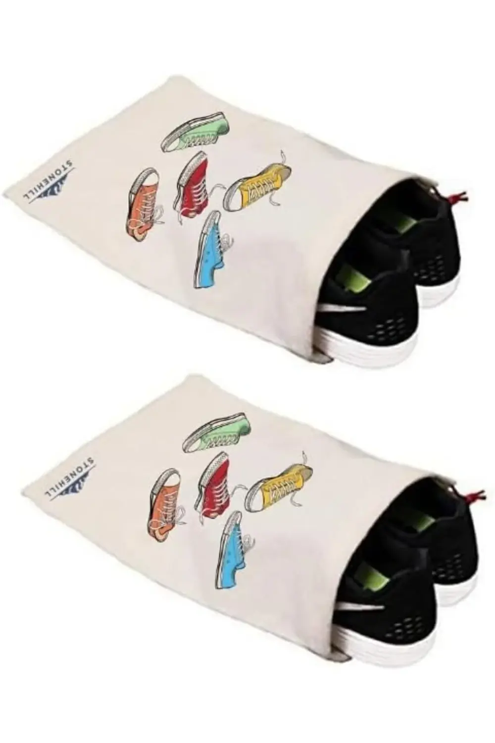 snShop Büzgülü Ham Bez Ayakkabı Torbası 30x40 cm. 2 Adet (Ayakkab