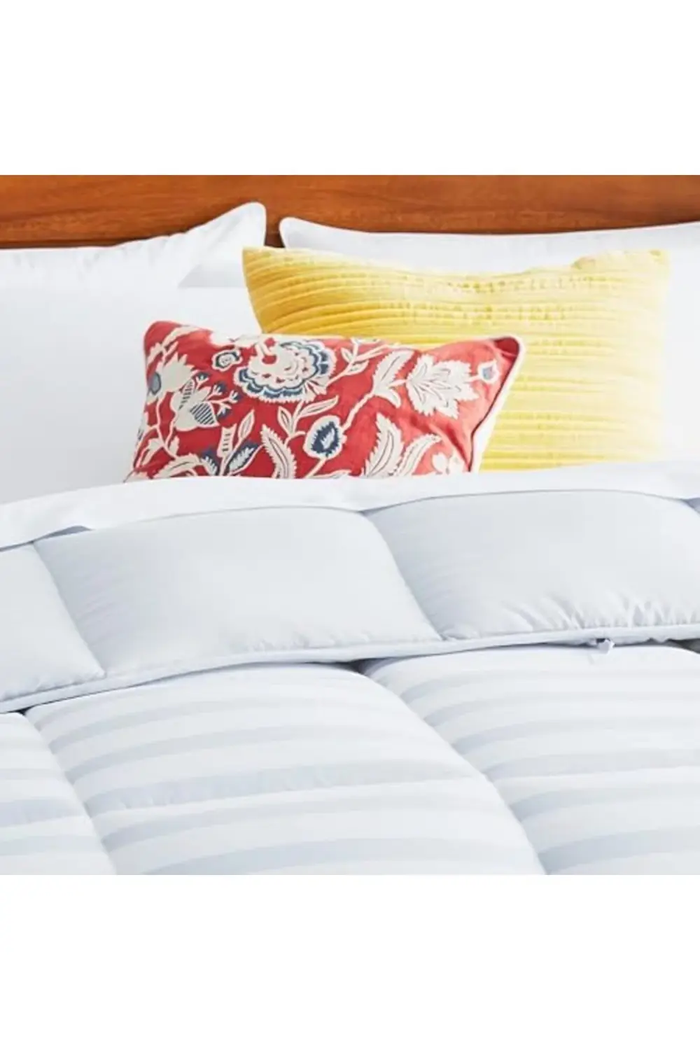 snShop (California King, Grey/White Stripe) - Reversible Striped