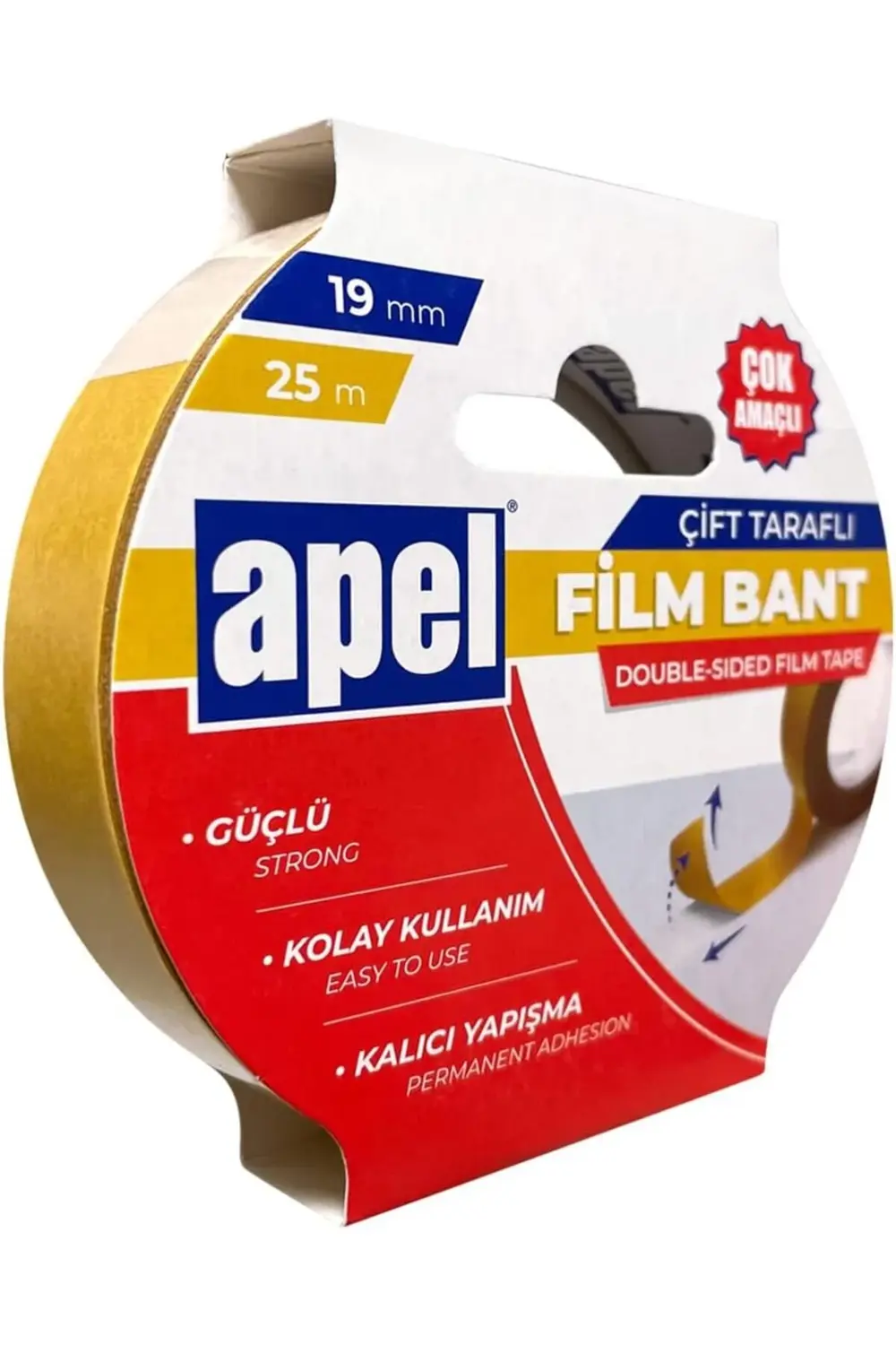 snShop Çift Taraflı Film Bant Askılı Karton 19 mm x 25 m Şeffaf 4
