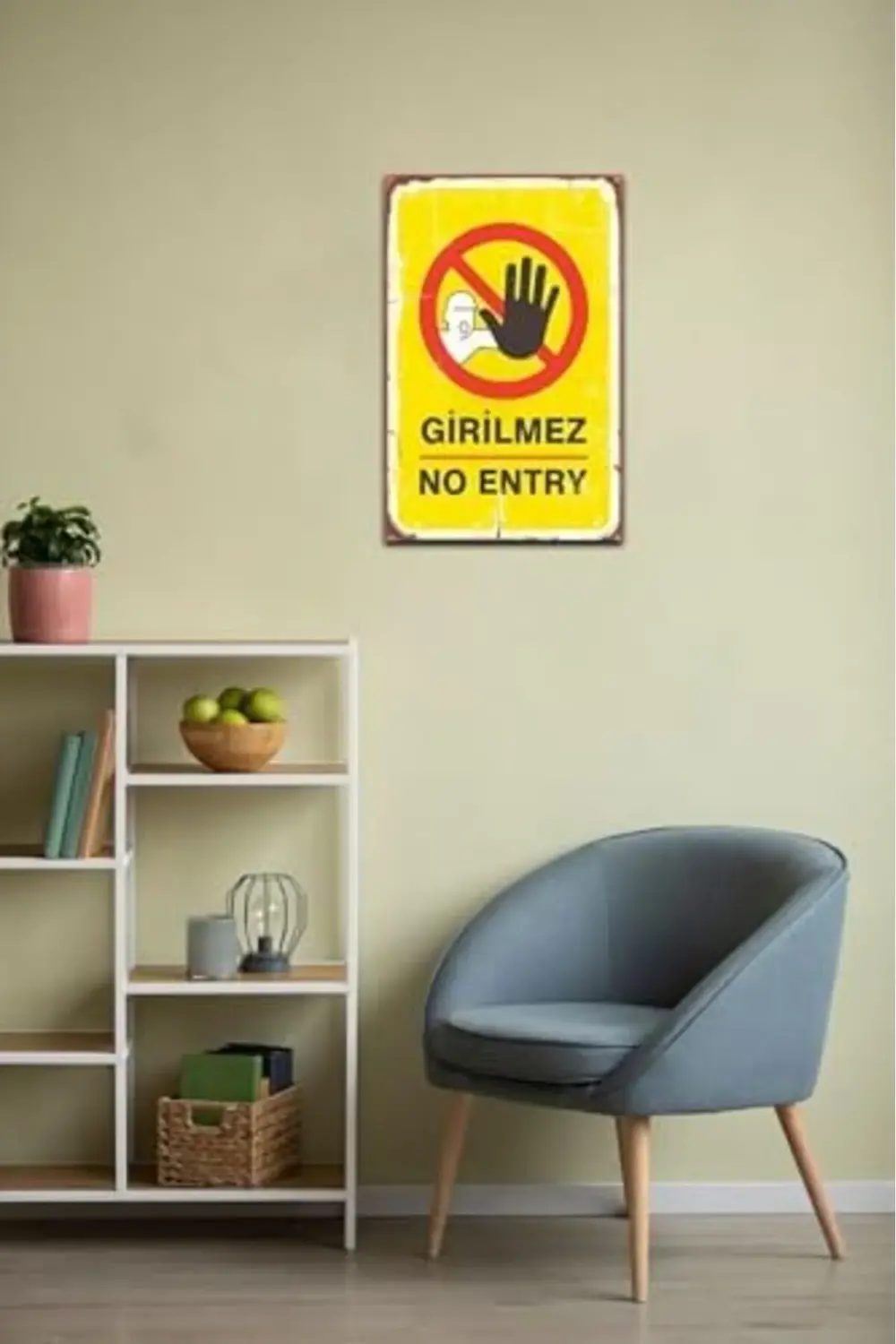 snShop Girilmez No Entry Retro Vintage Ahşap Mdf Tablo 467437