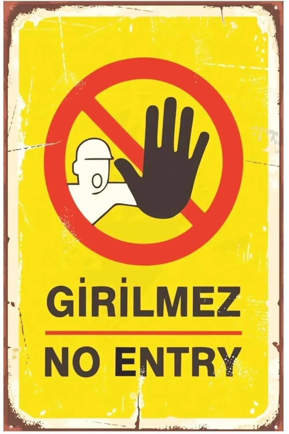snShop Girilmez No Entry Retro Vintage Ahşap Mdf Tablo 467437