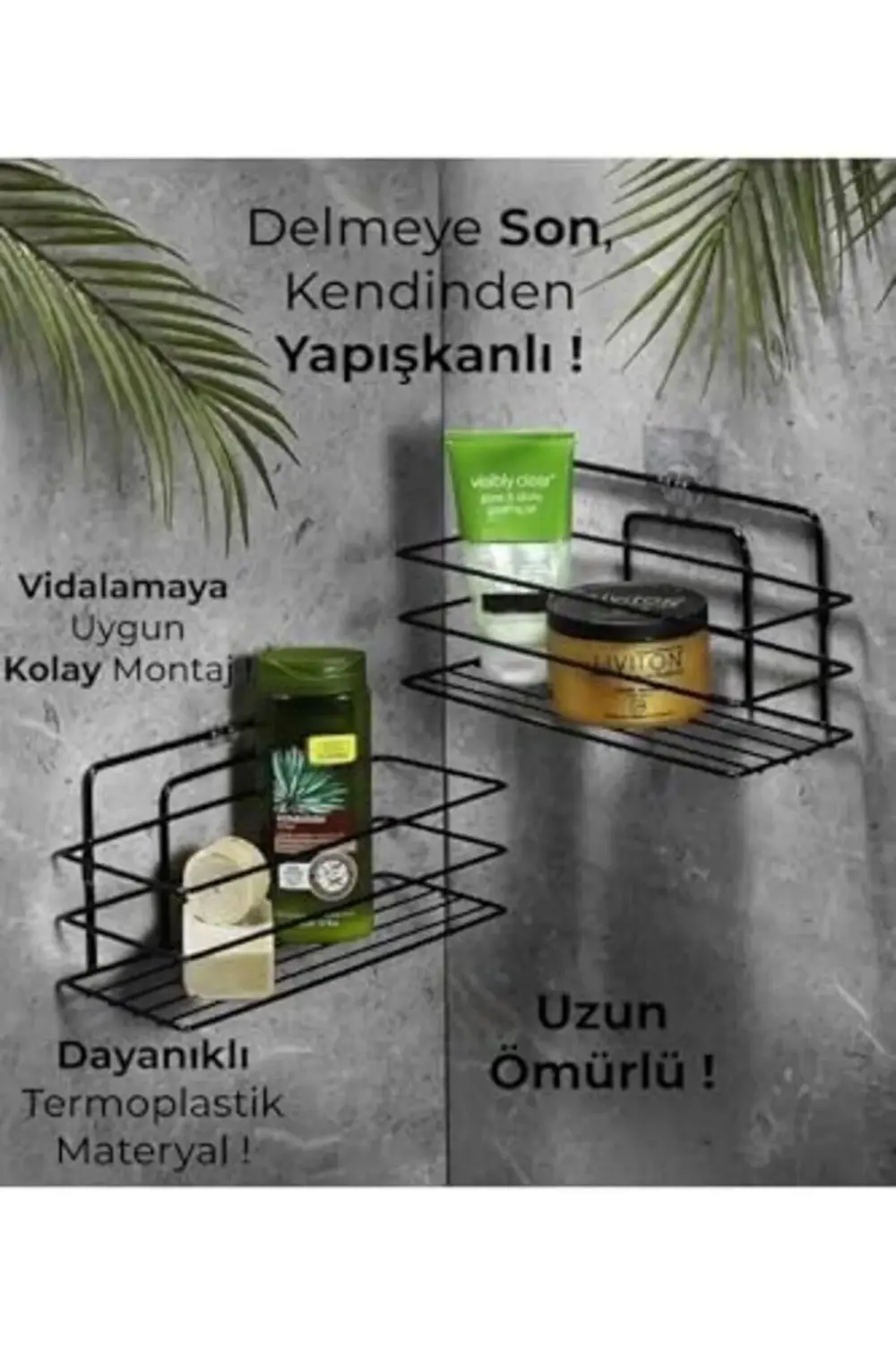 snShop Haus Ömür Boyu Paslanmaz Yapışkanlı Banyo Düzenleyici Şamp