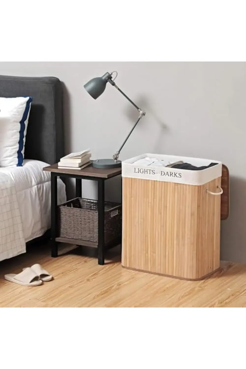 snShop Home Doğal Bambu Katlanabilir Kirli Çamaşır Sepeti, Yıkana