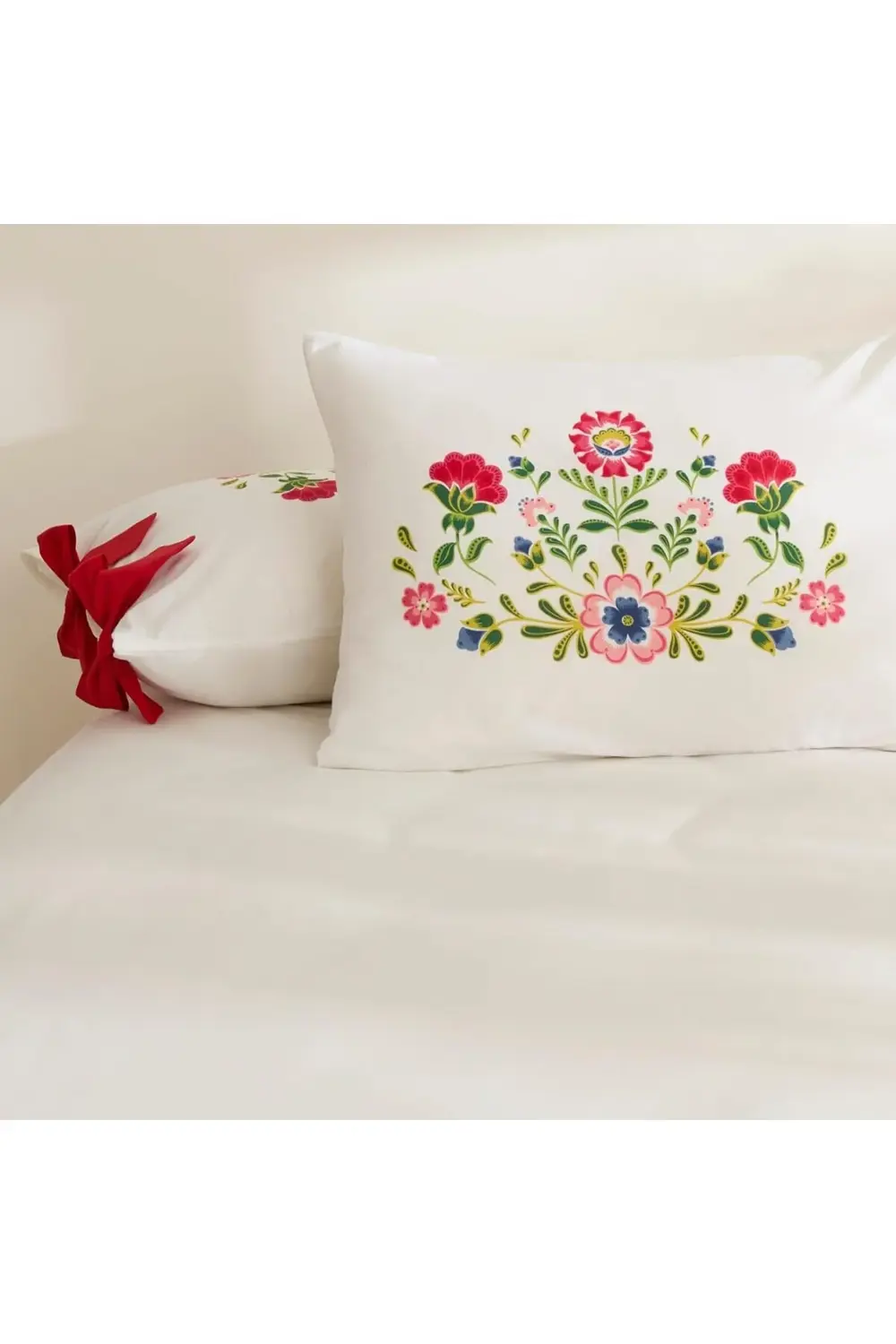 snShop Home Elsa%100 Pamuk 2'li Yastık Kılıfı Pudra 467437