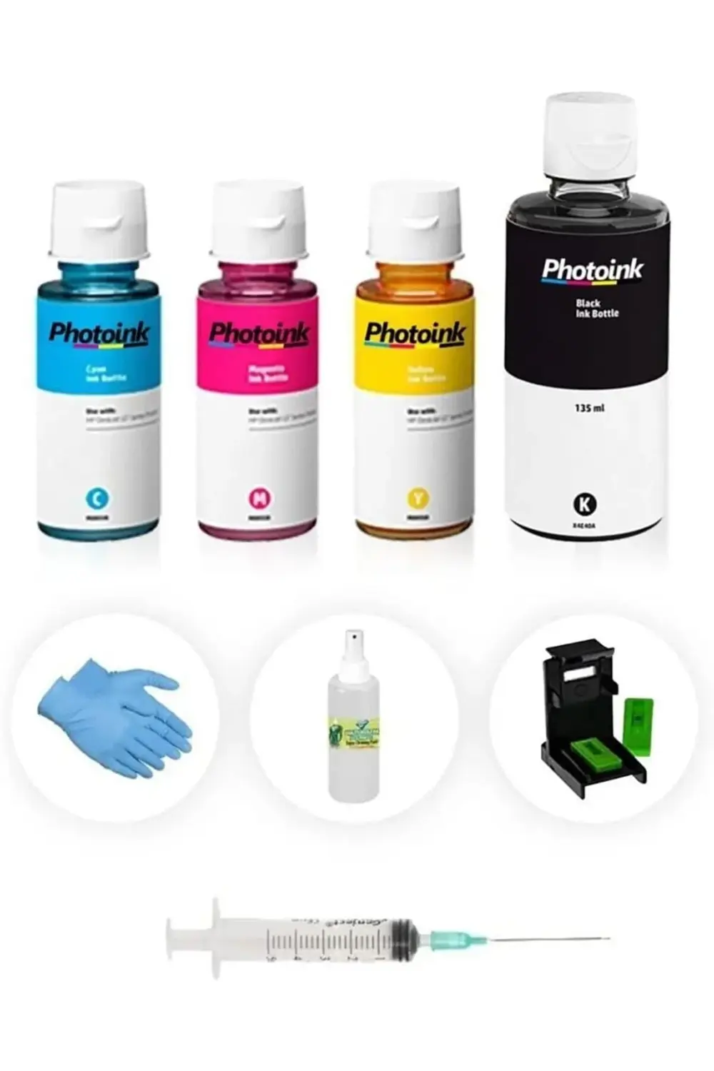 snShop INK Tank 315 415 Plus Siyah Ve Renkli Kartuş Dolum Seti 46