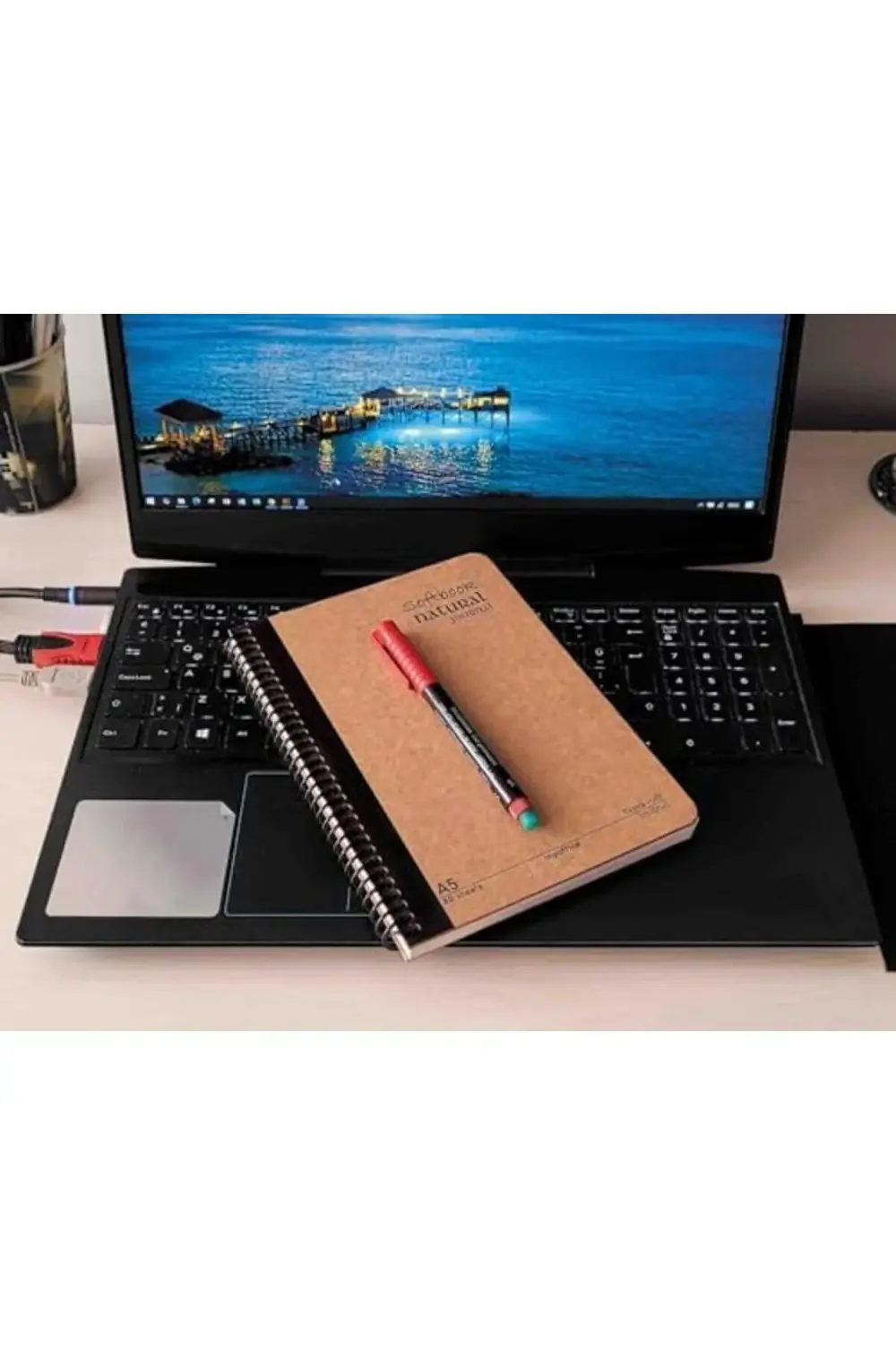 snShop Journal A5 Spiralli Defter – Sert Kapak, 160 Sayfa, KARELİ