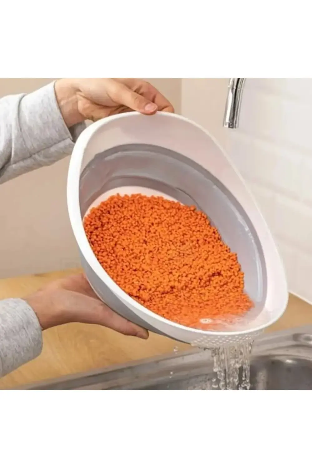 snShop Katlanabilir Akordiyonlu Süzgeç, Mutfak Pirinç Meyve Sebze